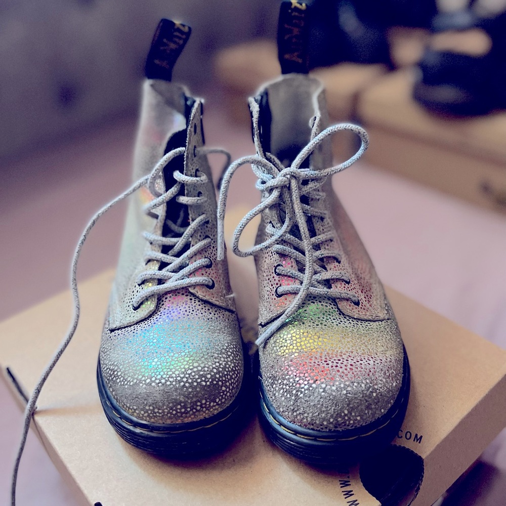 Dr. Martens 1460 Pascal Iridescent 8-Eye Boot - Little Kid / Big Kid - Rainbow